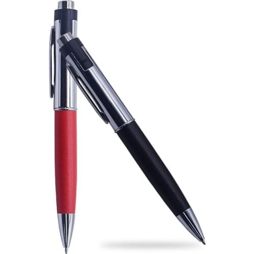 Business Gifts Metal & Leather USB Flash Drive 2.0 Ballpoint Pen Model Pen Drives Memory Stick Pendrive 4GB 8GB 16GB 32GB 64GB