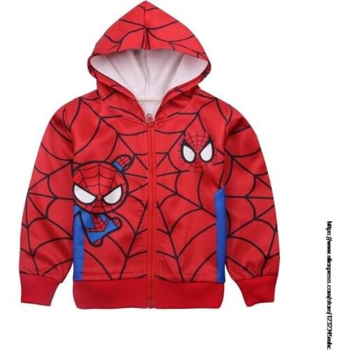 Disney Spiderman Spring Autumn Baby Boys Cartoon Hoodie Jacket children outerwear cute zipper coat Top