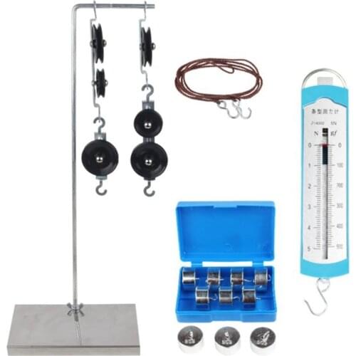 TOP Spring Dynamometer Balance Physics Experiments Spring Balance Bar Hook Code Mechanics of Machinery Pulley Block Set