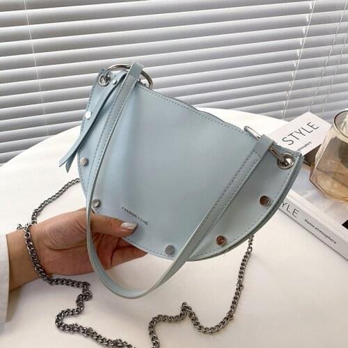 Design Female Bag Pu Leather Handbags for Women New Fashion 2021 Korean Shoulder Crossbody Bags Texture Chain Tote