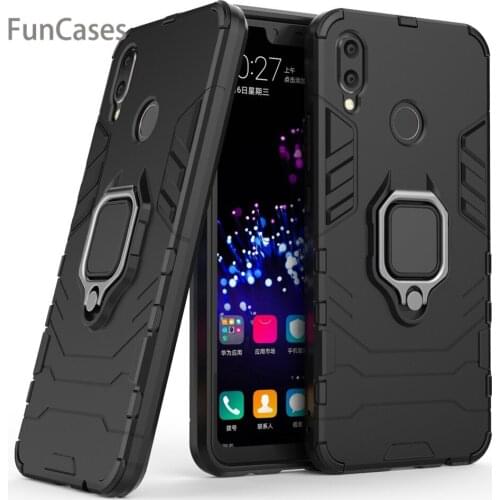 For Huawei Nova 3 Case Cover Silicone TPU and Hard PC Ultra Luxury Armor Shockproof Metal Ring Holder Case for Huawei Nova 3