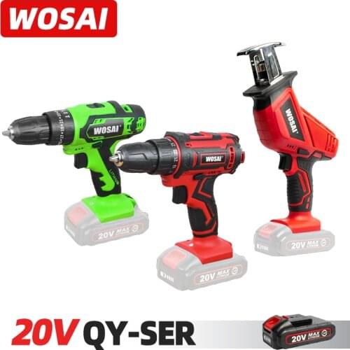 WOSAI 20V Cordless Drill Electric Drill Screwdriver Impact Drill Reciprocating Saw Power tools Battery 20V QY-SEY