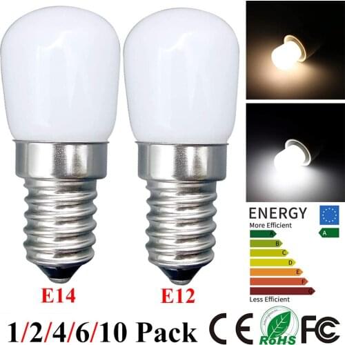 E14/E12 Dimmable LED Fridge Light Bulb Refrigerator Corn Bulb 220V/110V LED Lamp White/Warm White SMD2835 Replace Halogen Light