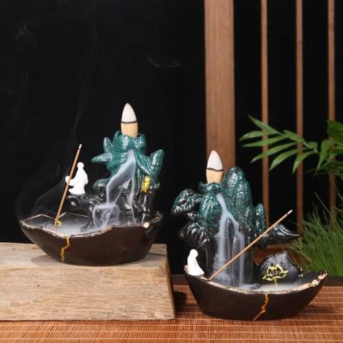 Porcelain reverse incense burner creative personality viewing home aromatherapy stove sandalwood agarwood reverse incense