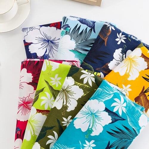 Hawaiian Style Printed Fabric Cheap And Thin Peach Skin Fabric For Fens Beach Pants In Summer TJ0611