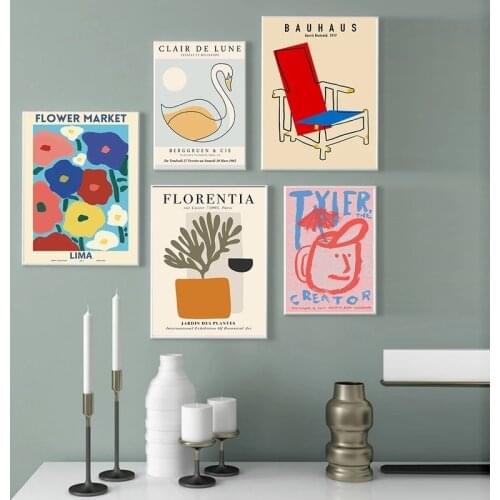 Exhibition Canvas Line Chair Wall Art Minimalist Print Painting Nordic Poster Abstract Face Picture Modern Living Room Decor