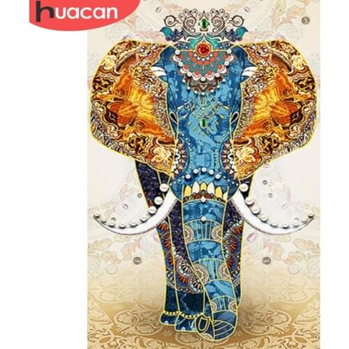 HUACAN 5D DIY Diamond Painting Full Round Square Animal Diamond Embroidery Sale Elephant Rhinestones Mosaic Home Decor