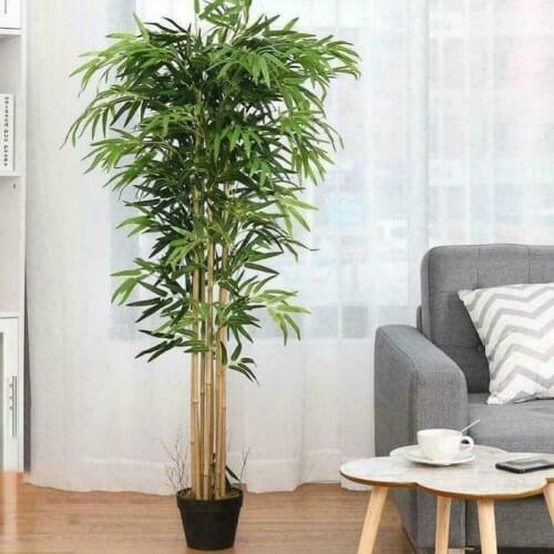 12pcs Hot Sale Artificial Plastic Bamboo Leaves Home Plants Simulation Office Art Restaurant Supplies Decorations Green