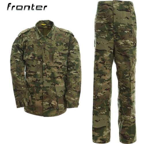 Male Army Militar Tactical Camouflage Jacket and Pants Uniform Suit Regular BDU Combat Clothing Warm and Windproof Fabric Cloth