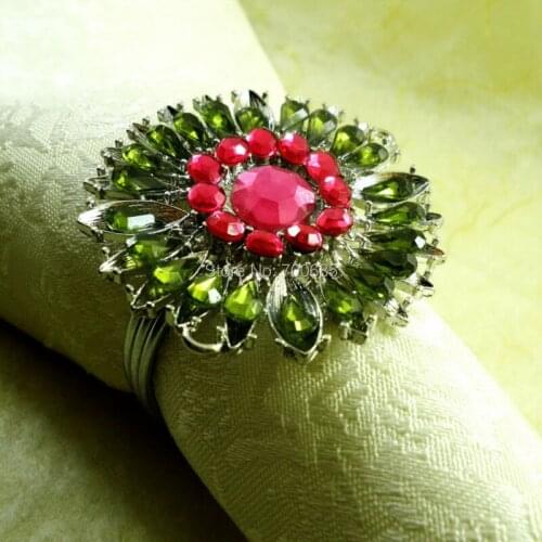 Crystal flower napkin ring, flower acrylic napkin holder