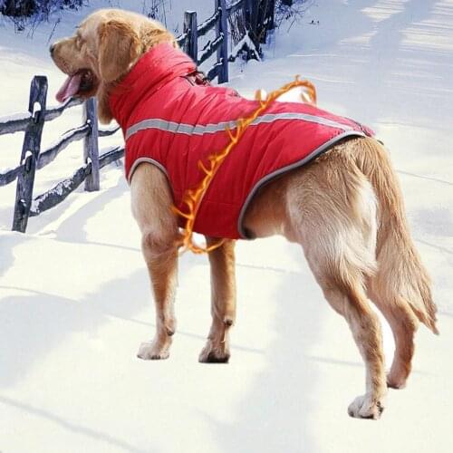 Dog Jacket Large Breed Dogs Overalls Waterproof Reflective Warm Winter Fleece Coat Vest Overalls for Large Dogs Clothes XL-6XL
