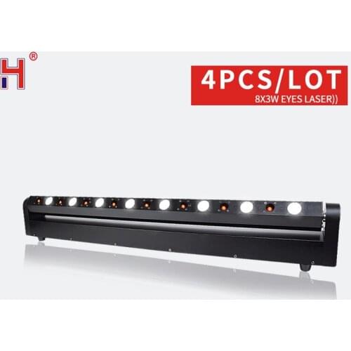 4pcs/Lot 8 Eyes RGB Spider Professional Moving Head Laser Beam DMX512 DJ Stage Lighting