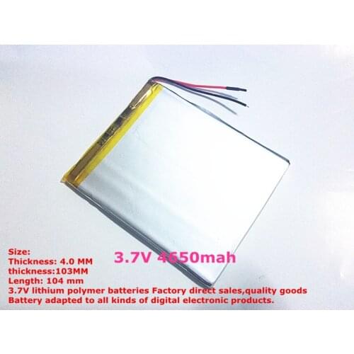1PCS Size 40103104 3.7V 4650mah Lithium polymer Battery For Tablet PCs PDA Diital Products