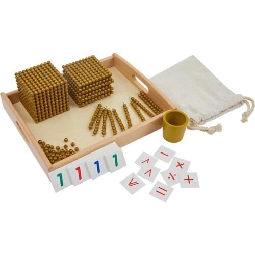 Montessori Golden Bead Materials Bank Game Decimal System Mathematics Math Teaching Aids Materials Baby Preschool Education Toys