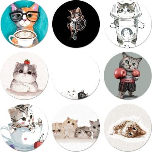 Cute cat Badge Brooch Pin Accessories For Clothes Backpack Decoration gift 58mm