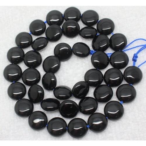 Mini. order is $7! 10mm Natural Onyx Black Agates Oblate Oval Wafer Spacer Loose Beads 15"