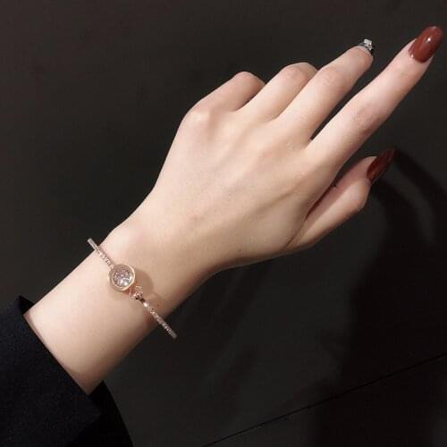 Fashion Women Luxury Zircon Bangles Ladies Thin Bracelet Pulseiras Feminina Bracelets & Bangles For Women