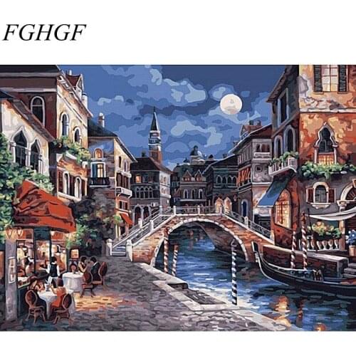 FGHGF Frameless Poplar Forest Diy Painting By Numbers Modern Wall Picture Landscape Drawing Painting By Numbers For