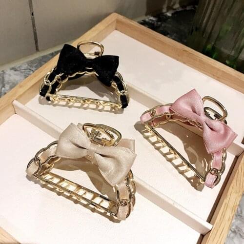 New Colorful Silk Bow Hair Claw Hairpins Headdress Classical Elegant Metal Bow Hair Clamps Hair Accessories For Girls Wholesale