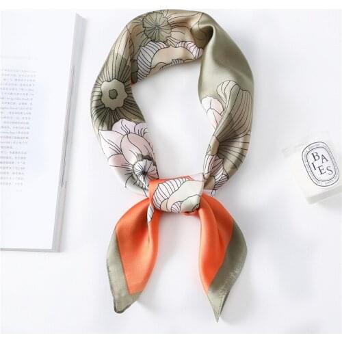 New Elegant Women Square Silk Head Neck Bufanda Mujer Hair Tie Band Small Fashion Square Scarf Bandana Handkerchief FJ258