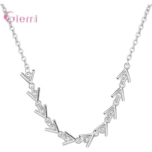 Italian 925 Sterling Silver Clavicle Chain Necklace Popular Fishbone Collar Women Ladies Wedding Engagement Party Jewelry
