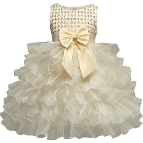 Newborn Baby Girl Dress Baptism Christening Fluffy Flower Girl Wedding Dress 1st 2nd Birthday Outfits Infant Party Dress Vestido
