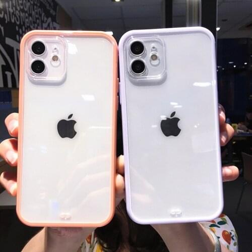 Shockproof Transparent Silicone Phone Case for iphone 11 Pro Max 12 X XR XS 7 8 plus Clear Camera Protection Cover for iphone 12