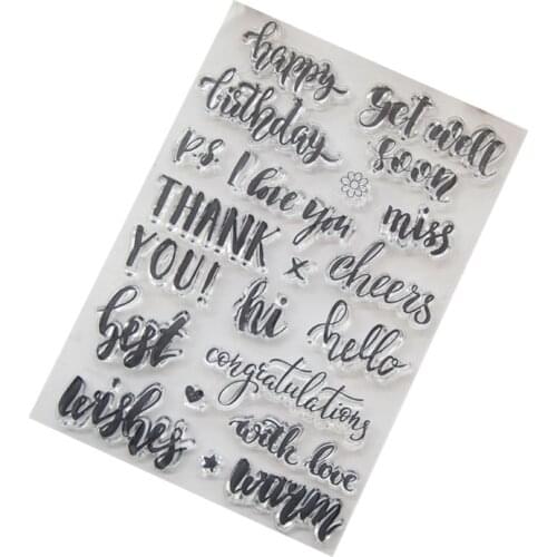 Best Wishes DIY Silicone Clear Stamp Cling Seal Scrapbook Embossing Album Decor D08D