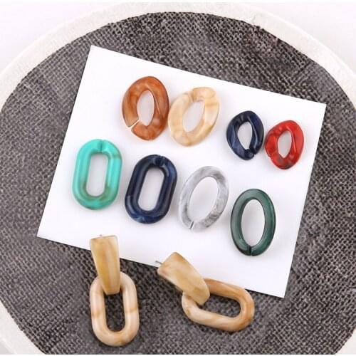 17-30MM 50Pcs Oval Resin Mix Colorful Ear Charms & Stud Earrings DIY Findings Jewelry Accessories