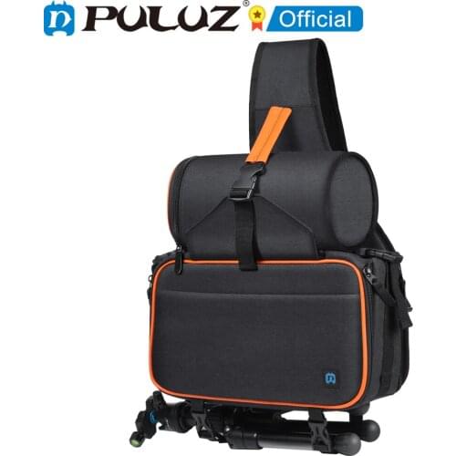 PULUZ Outdoor Portable Triangle Style SLR Camera Bag Sling Waterproof Backpack Shoulder Messenger Bags with Removable Lens Bag