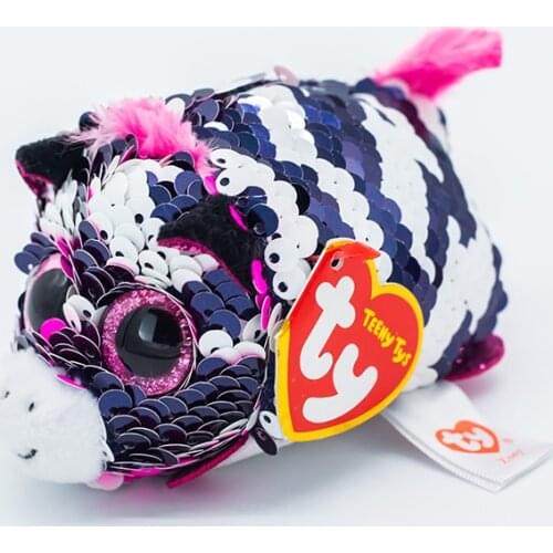 TY 4" Teeny Tys Pink sequins zebra Stackable Screen Clean Doll Plush Stuffed Animal Collectible Toy Christmas Gifts