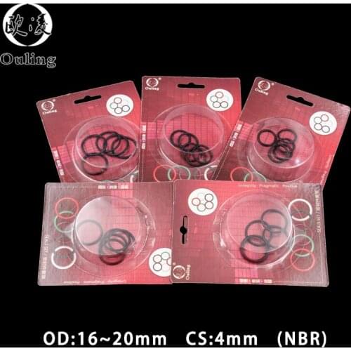 Gasket Washer sealing O-ring Boxed NBR thickness CS 4mm OD 16/17/18/20mm waterproof and oil-resistant nitrile rubber