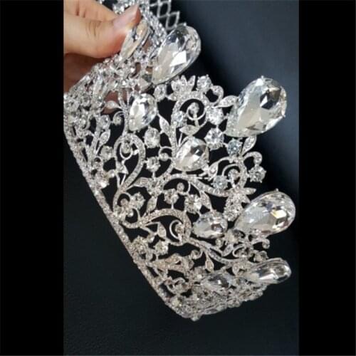 Top Quality Diadem Crystal Tiaras And Crowns Hair Jewelry Luxury Crown Tiara For Bride Wedding Hair Accessories Wholesale Prices