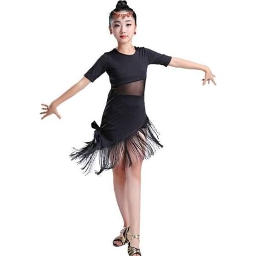 Modern Girl Latin Dance Dress For Girls Salsa tango skirt Ballroom Dancing Dress child Competition Dancewear Kids Dance Costumes