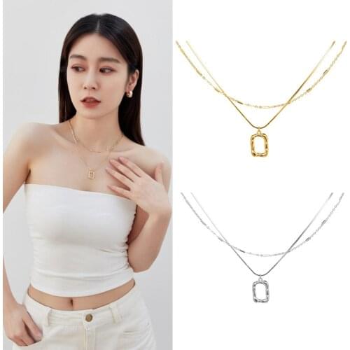 The gold and silver art frame double-decked wears a removable short-sum chain female choker collarbone chain