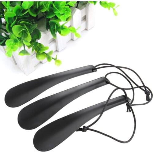 1PCS 19 Cm Black Alloy Shoe Horn Spoon Shape Shoehorn Shoe Lifter Professional Flexible Sturdy Slip