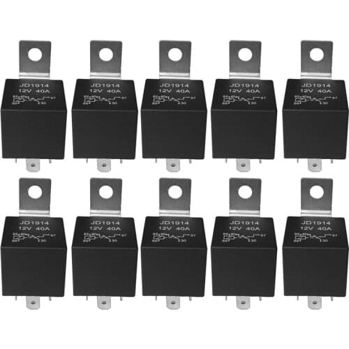 10 Pcs 5 Pin 12V Relay Switch (SPDT) (30/40 Amp) 12 Volt Automotive Relay for Automotive Fans