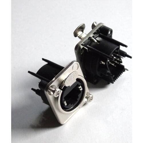 10pcs/lot NE8FDV EtherCon Vertical PCB RJ45 Chassis Panel Mount Jack. D Shape