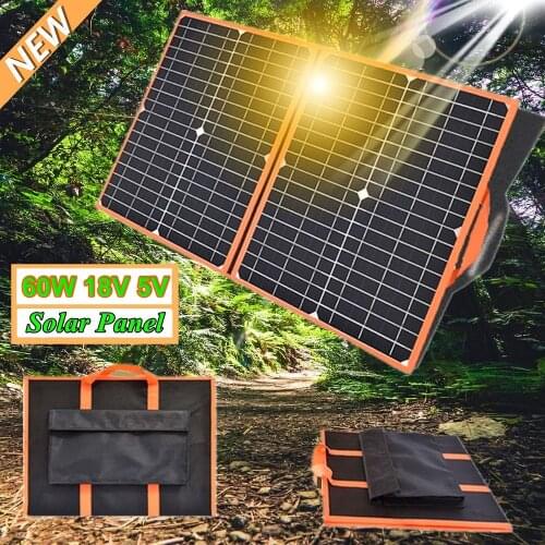 Foldable Solar Panel 18v 40w Portable 5V USB Solar Power Bank Kit 12v for Camping Hiking Tablet Phone Camera Battery