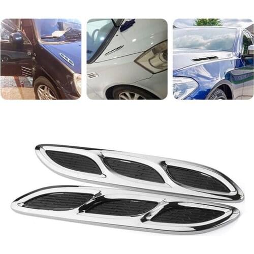 2Pcs/Set Car Air Intake Flow Hood Vent Fender Decoration Stickers Car Door Protector Strip Decorative strip Car Styling Universa