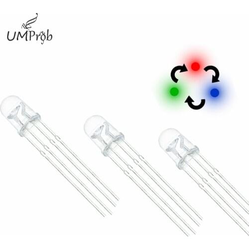 4Pin 5MM Common Cathode RGB LED Red Green Blue LED Round Tricolor LED Light Emitting Diode