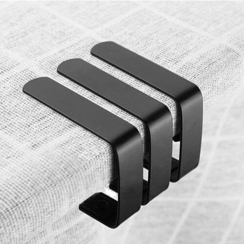 4pcs/Set Black Large Table Holder Cloth Cover Clips Stainless Steel Anti Slip Tablecloth Holder Clamps