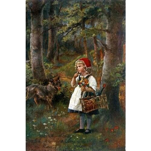 DIY Diamond Embroidery Basket girl and dog 5D Diamond Painting Scenic forest Diamond Picture Wedding Decoration Holiday Gift