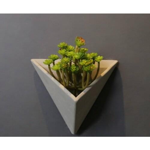 American cement wall hanging triangle flower shop barber shop simple simulation succulent plant flowerpot wall hanging