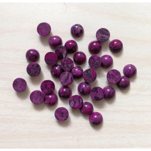 Wholesale rose red agates Stone beads charm 8mm round natural cab cabochon fashion no hole for jewelry Accessories 50pcs no hole
