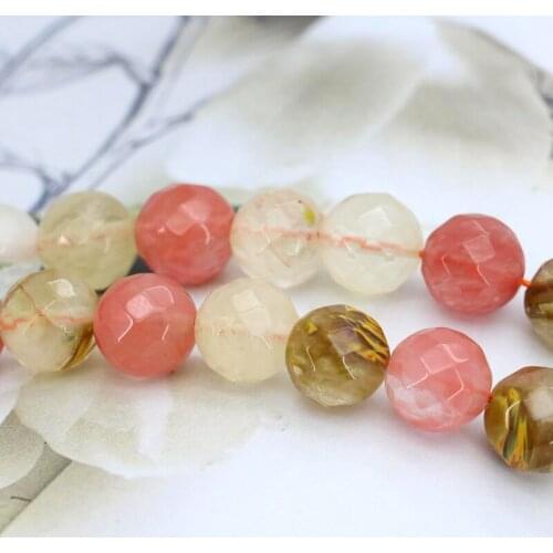 12mm Pink multicolor watermelon tourmaline faceted 15" round loose beads DIY suitable women making jewelry