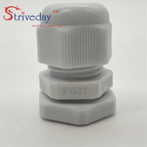 50pcs/lot White Black PG11 Nylon cable gland Wiring Accessories LED cable connector waterproof Gland