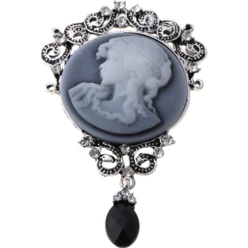 Elegant Women Lady Jewelry Antique Vintage Victorian Cameo Brooch Pin Pendant