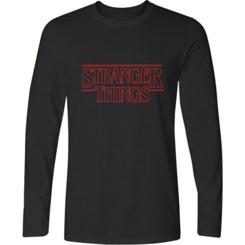 Hip Hop Novelty Cartoon Stranger Things Letter T-shirts Long Sleeve O-Neck T Shirts Print Boys/Girls Loose Sweatshirts Tees