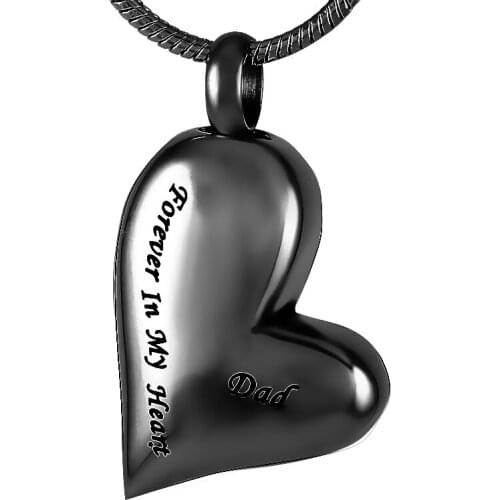 IJD8032 2 Different Style - Engrave Ded Flower In My Heart and Blank Heart Cremation Urn Pendant Necklace Ashes Memorial Jewelry
